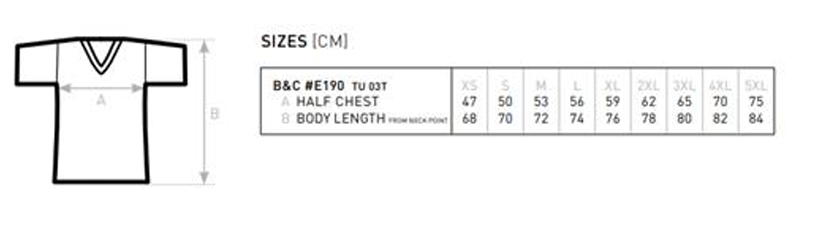 Größentabelle B&C #E190